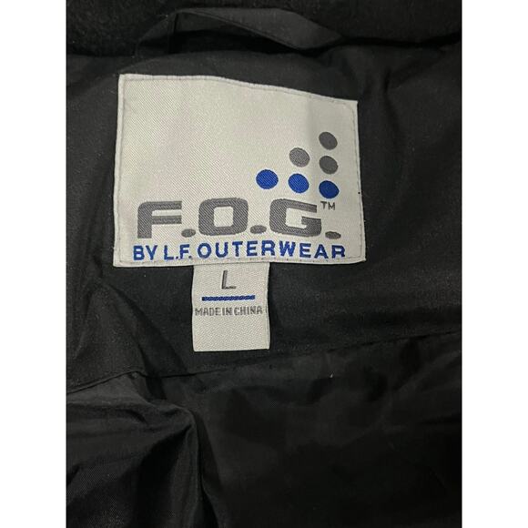 F.O.G by London Fog Outfitters Men’s Black Quilted Puffer Bomber Jacket Sz Lg - Picture 7 of 12